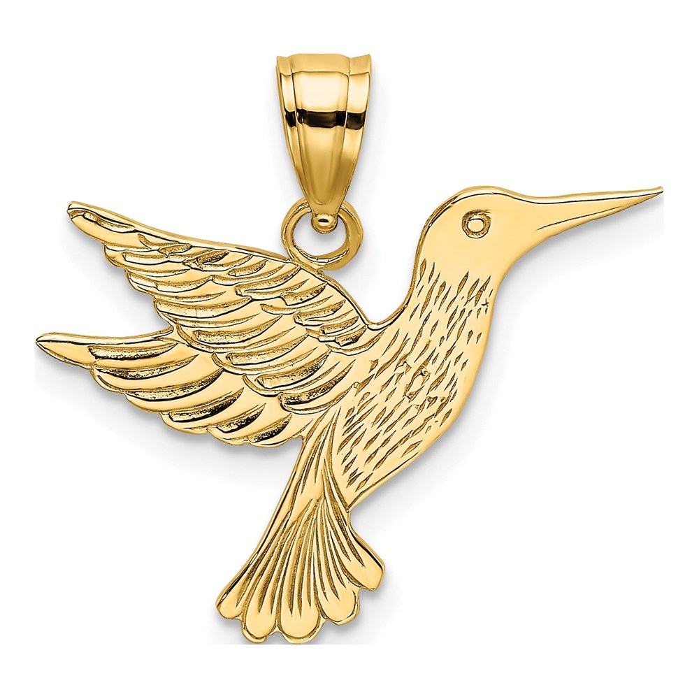 14K Yellow Gold Hummingbird Pendant