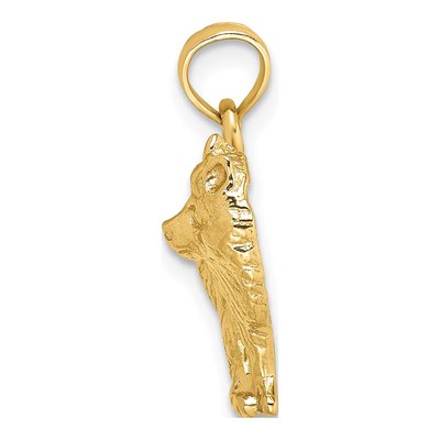 14K Yellow Gold Pomeranian Dog Charm Pendant – view 3