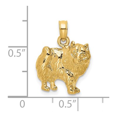 14K Yellow Gold Pomeranian Dog Charm Pendant – view 4
