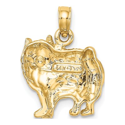 14K Yellow Gold Pomeranian Dog Charm Pendant – view 5