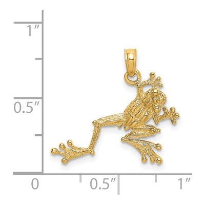 14K Yellow Gold Textured Frog Pendant – view 5