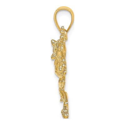 14K Yellow Gold Textured Frog Pendant – view 3