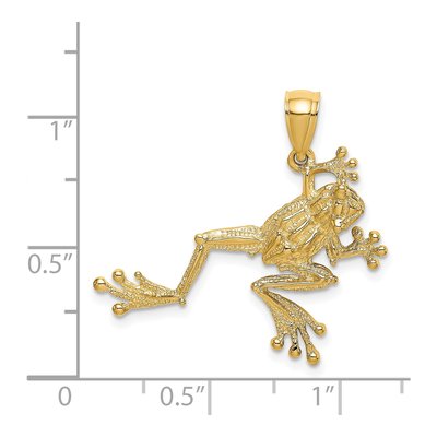 14K Yellow Gold Textured Frog Pendant – view 5