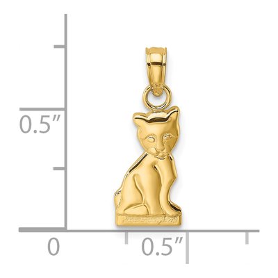 14K Yellow Gold Mini Sitting Kitten Charm – view 4