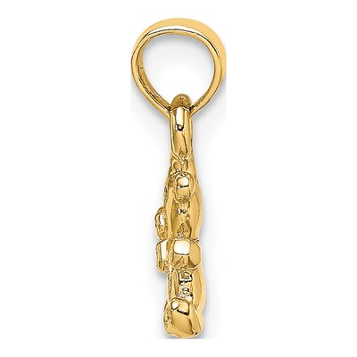 14K Yellow Gold 3-D Mini Teddy Bear Charm – view 3