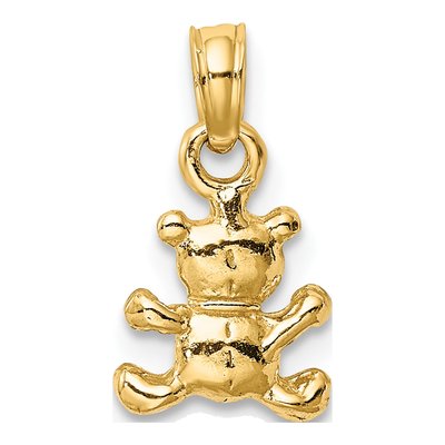 14K Yellow Gold 3-D Mini Teddy Bear Charm – view 4