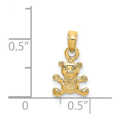 14K Yellow Gold 3-D Mini Teddy Bear Charm – view 6
