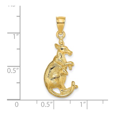 14K Yellow Gold Kangaroo Baby Pendant – view 4