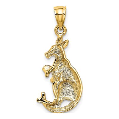 14K Yellow Gold Kangaroo Baby Pendant – view 5