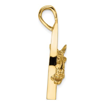 14K Yellow Gold Horse Head Stirrup Pendant – view 3