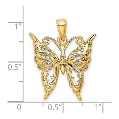 14K Yellow Gold Cut-Out Butterfly Charm – view 4