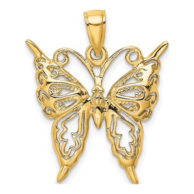 14K Yellow Gold Cut-Out Butterfly Charm