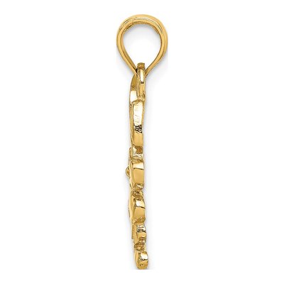14K Yellow Gold Cartoon Rabbit Pendant – view 3