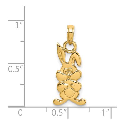 14K Yellow Gold Cartoon Rabbit Pendant – view 5