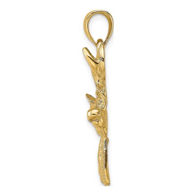 14K Yellow Gold 8-Point Buck Profile Charm – view 3