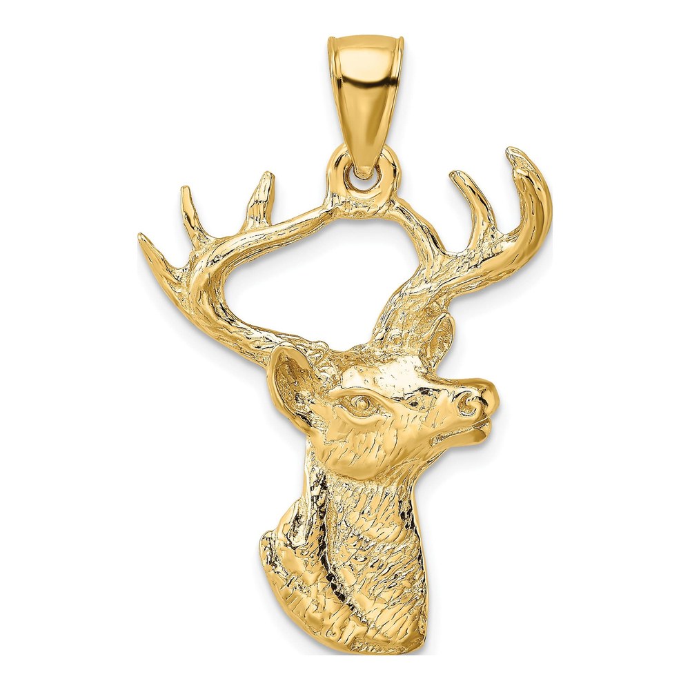 14K Yellow Gold 8-Point Buck Profile Charm