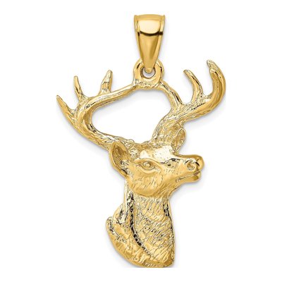14K Yellow Gold 8-Point Buck Profile Charm