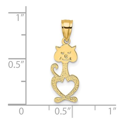 14K Yellow Gold Cut-Out Cat Pendant – view 4