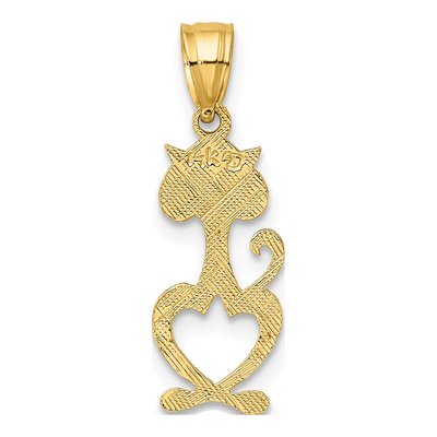 14K Yellow Gold Cut-Out Cat Pendant – view 5