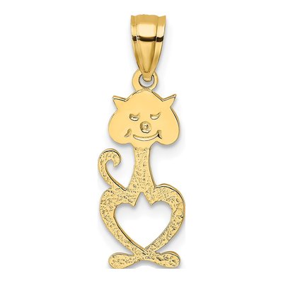 14K Yellow Gold Cut-Out Cat Pendant