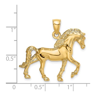14K Yellow Gold Walking Horse Pendant – view 4