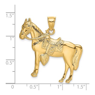 14K Yellow Gold Horse Pendant – view 4