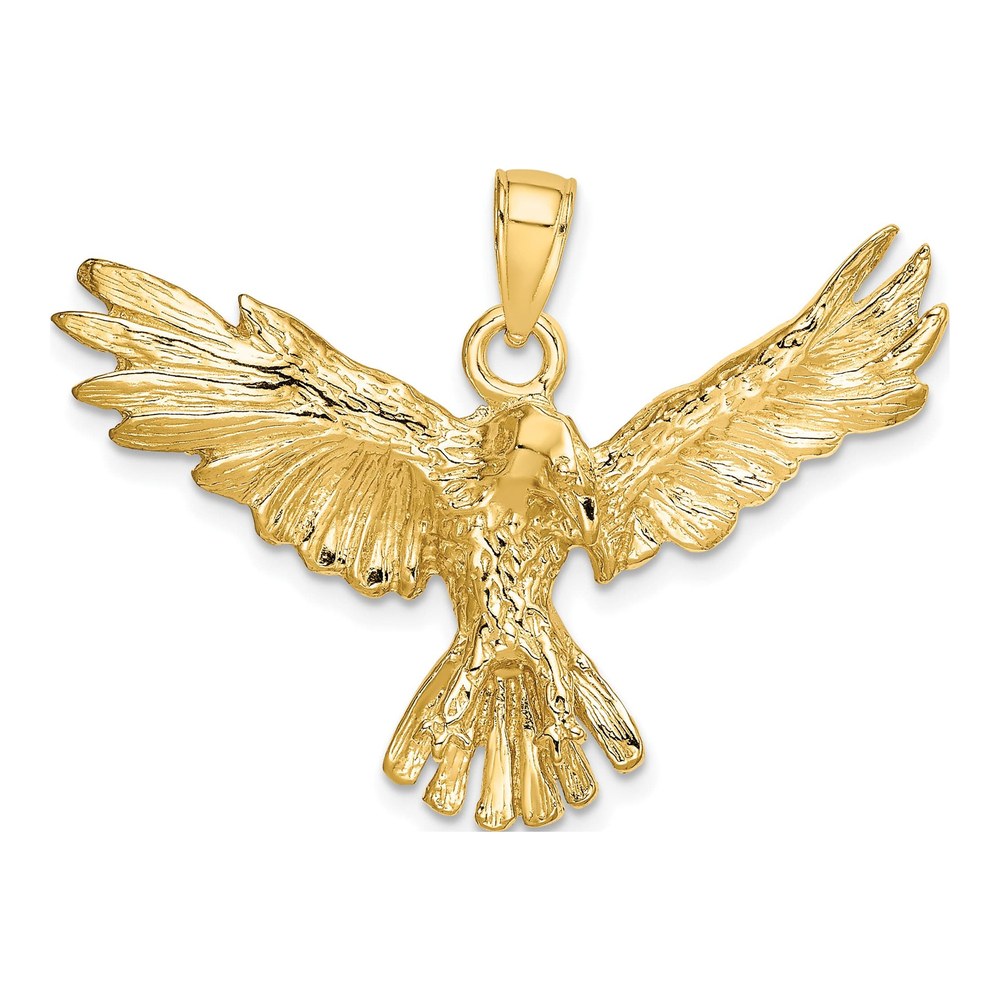14K Yellow Gold Eagle Flying Charm