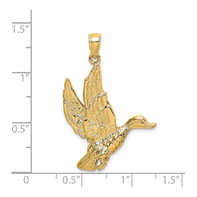 14K Yellow Gold Flying Mallard Duck Charm – view 4