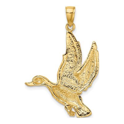 14K Yellow Gold Flying Mallard Duck Charm – view 5