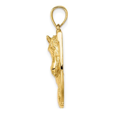 14K Yellow Gold Horse Head Shoe Charm – view 3