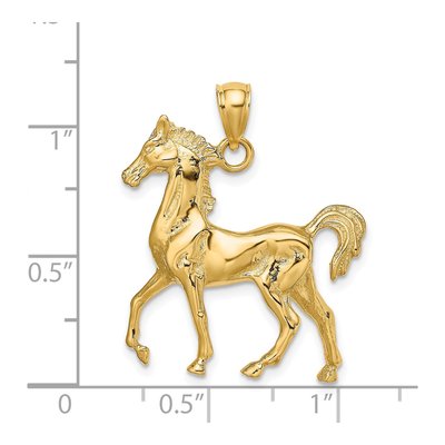 14K Yellow Gold 3-D Horse Pendant – view 4