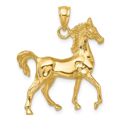 14K Yellow Gold 3-D Horse Pendant – view 5