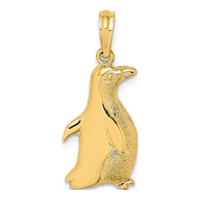 14K Yellow Gold Penguin Pendant