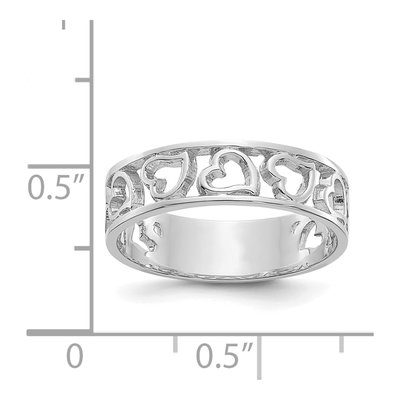 14K White Gold Hearts Ring – view 3