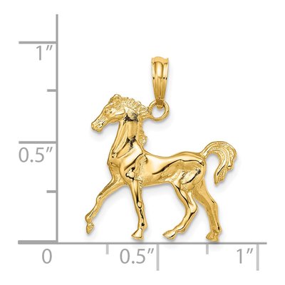 14K Yellow Gold 3-D Horse Pendant – view 4