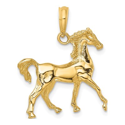 14K Yellow Gold 3-D Horse Pendant – view 5