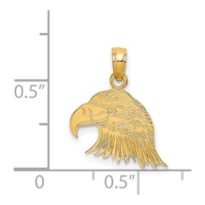 14K Yellow Gold Textured Eagle Head Charm – view 4
