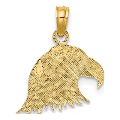 14K Yellow Gold Textured Eagle Head Charm – view 5