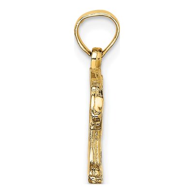 14K Yellow Gold Textured Bear Pendant – view 3