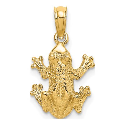 14K Yellow Gold Frog Charm