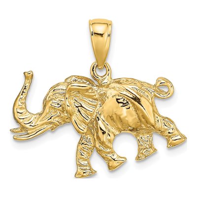 14K Yellow Gold 3-D Elephant Charm