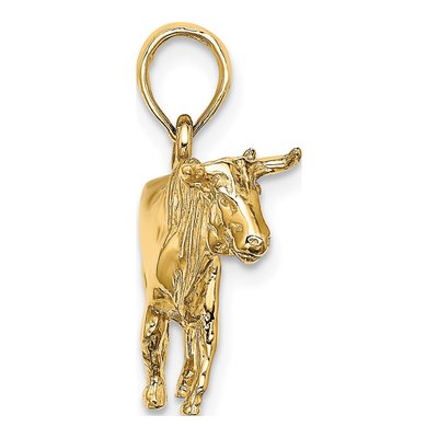 14K Yellow Gold 3-D Bull Pendant – view 3