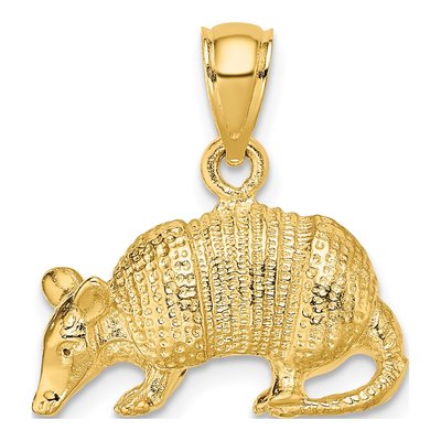 14K Yellow Gold 3-D Armadillo Pendant