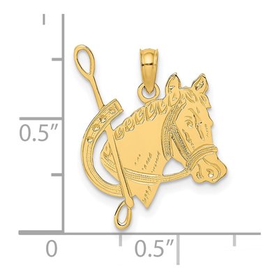 14K Yellow Gold Horse Head Charm – view 4