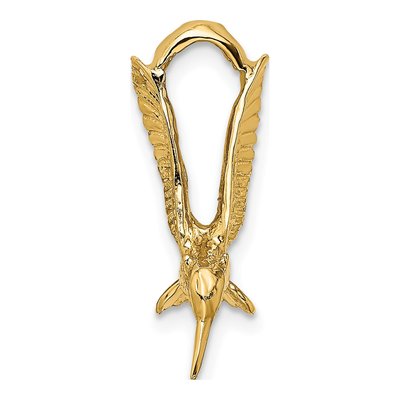 14K Yellow Gold 3D Hummingbird Slide Pendant – view 3