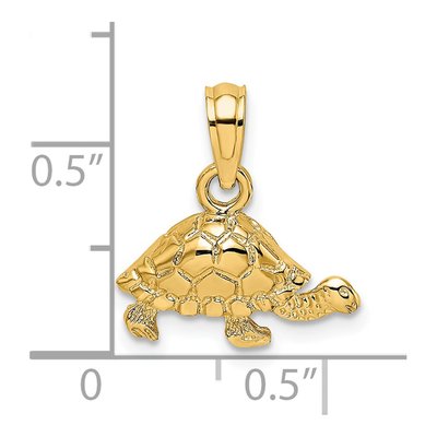 14K Yellow Gold Mini Turtle Pendant – view 4