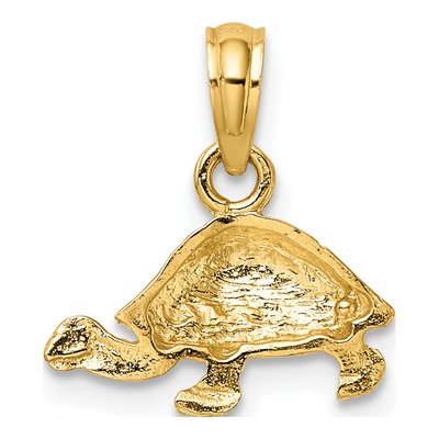 14K Yellow Gold Mini Turtle Pendant – view 5