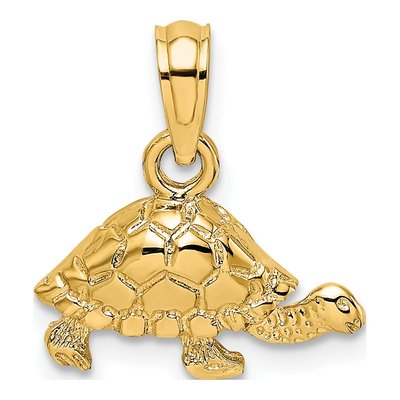 14K Yellow Gold Mini Turtle Pendant