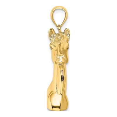 14K Yellow Gold 3-D Horse Head Pendant – view 3
