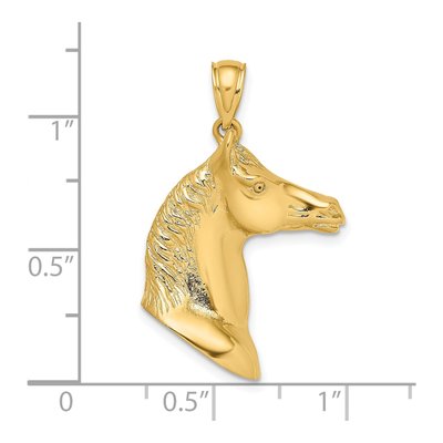 14K Yellow Gold 3-D Horse Head Pendant – view 4